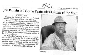 Jon P. Rankin - Tiburon's Citizen of the Year